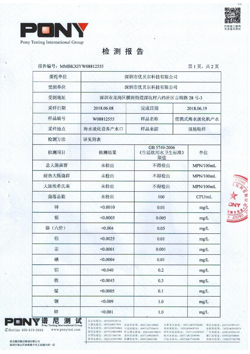 海水淡化设备检测报告02
